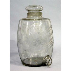 An Edwardian glass Johnnie Walker & Sons pub barrel with…