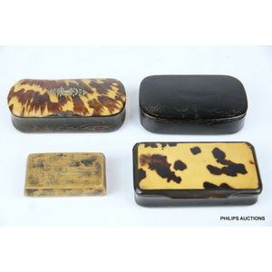 four antique snuff boxes, three Georgian and one Victorian,…