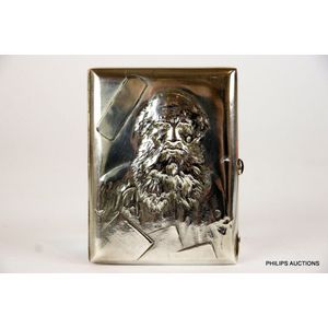 A Russian/Latvian .875 silver cigarette case, post 1908-1918…