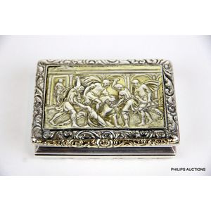 A Scottish George IV silver gilt table top snuff box, 1825…