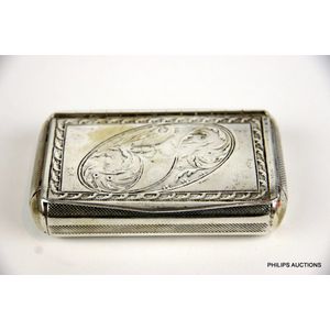 An Austro-Hungarian silver table top snuff box, 1817 Vienna, a…