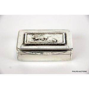 A George IV sterling silver snuff box, 1824 London, with…