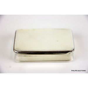 A George III sterling silver snuff box, 1813 London, with…