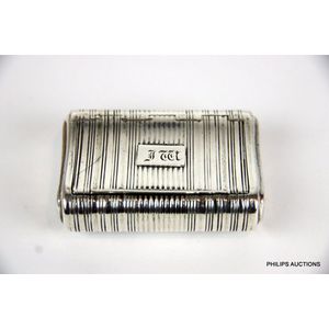 A George III sterling silver snuff box, 1817 Birmingham, with…