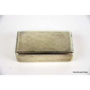 A George III gilt Washed sterling silver snuff box, 1808 London,…
