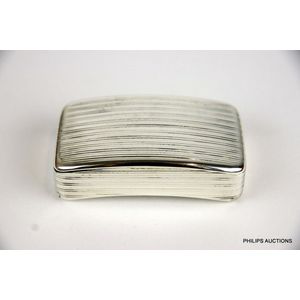 A George III sterling silver snuff box, 1805 London, with…