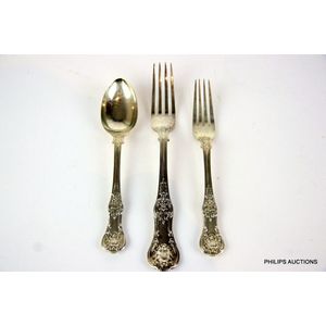 UK 1939 King George VI sterling silver handle Queen's pattern 12-piece cutlery  set - Shop ct-antique Cutlery & Flatware - Pinkoi