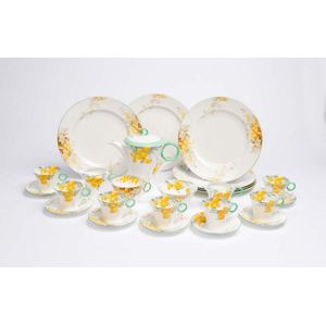 Art Deco Shelley Wattle Tea and Dinner Set - Shelley - Ceramics