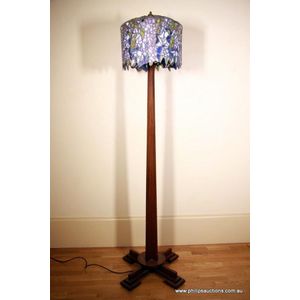 A fine American Arts & Crafts leadlight floor lamp, early 20th…