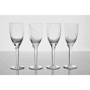 Champagne Flutes in Crystal by Marc Lalique, 1948, Set of 6