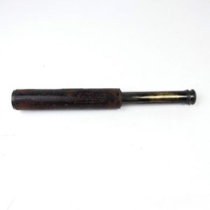 A Victorian four-draw brass telescope, leather case, maker J.H.…