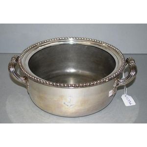 Sheffield plate dual handled serving bowl dual ornamental…