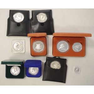 Ten Australian silver kookaburra theme coins comprising of 2@…