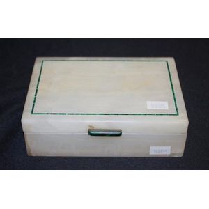 Art deco onyx & malachite trinket box width 15.5 cm depth, 11…