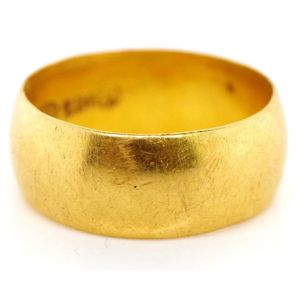 21k Arabic Gold Wedding Band, 9.3g, Size Q-R - Rings - Jewellery