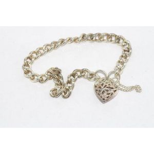Heart Lock Silver Bracelet - Bracelets/Bangles - Jewellery