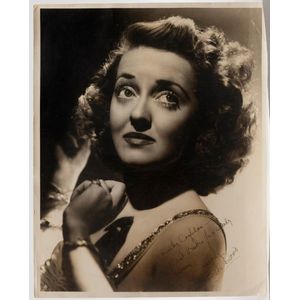 Bette Davis signature and dedication in black ink on large ...