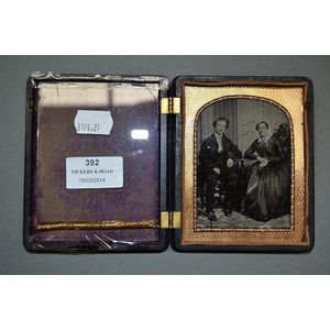 Antique Daguerreotype in gutta percha photo frame