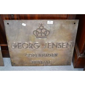 Georg Jensen Store Sign, Silvered Bronze - Signage - Advertising