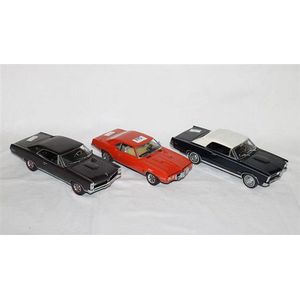 Three Danbury Mint models, including 1969 Pontiac Firebird 400