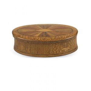 A fine small inlaid oval William Norrie dressing table box,…