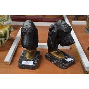 A pair of Art Deco style cold painted spelter figural 'Hound…