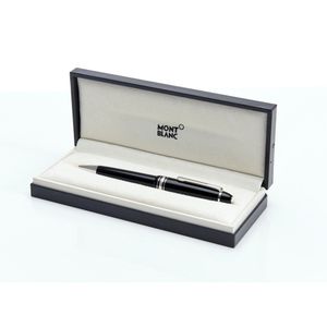 A ballpoint pen by Mont Blanc, styled in black composite and…