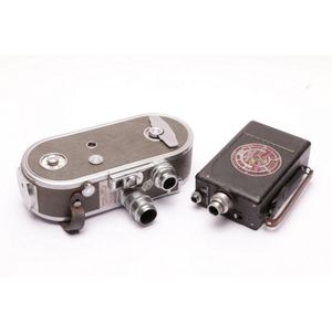 Keystone 16 mm camera and a bell and Howell example