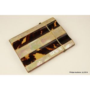 A Victorian mother of pearl and tortoiseshell card case, circa…