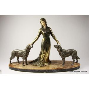 Gori, G, an Art Deco figurine of a woman in a long flowing gown…