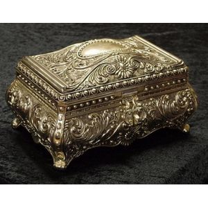 Silver Treasure Chest Jewelry Box - Trunks & Chests - Furniture