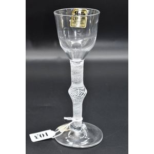 heavy twist stem water glasses, hand-blown glass goblets w/ twisted stems