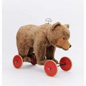 A life sized Steiff plush mohair 'Ride On' Growler bear on…