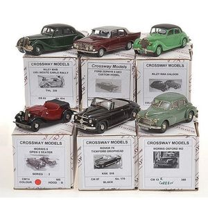 Six Crossway models, including Morris 8 open 2 seater; Morris…
