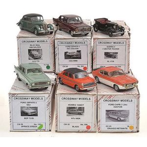 Six Crossway models, including Morris 8; Riley Rma; Ford…