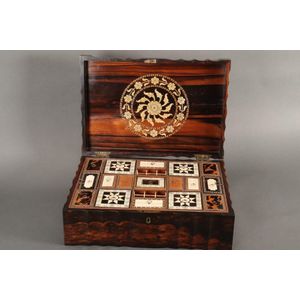 Exquisite 19th century rosewood sewing box, of rectangular form…