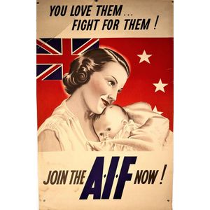 Join the A.I.F Now!, original colour lithographic Australian…
