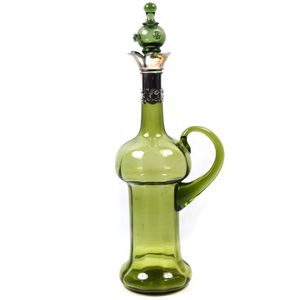 Clear discount Glass Vintage Decanter, Footed with Handle and Lip