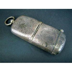 Victorian Silver Sovereign & Match Case with Engravings - Smoking ...