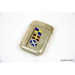 A nautical themed Victorian sterling silver and enamel vesta…