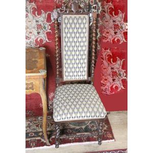 A Victorian Mahogany Upholstered High Back Bedroom Chair