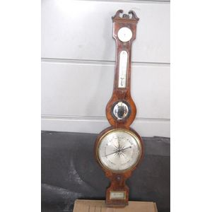 A Georgian Scottish banjo barometer, the flame mahogany case,…