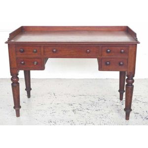 Victorian cedar knee hole desk with gallery top, 111 cm wide,… - Desks ...