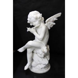 A good 19th century marble figure of Pan the child musician.…