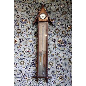 A mahogany early 19th century 'admiral Fitzroy' style barometer.
