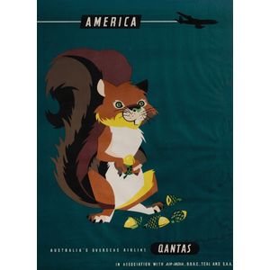 Rodgers Harry, 1929-2012, 'America', Qantas travel poster.…