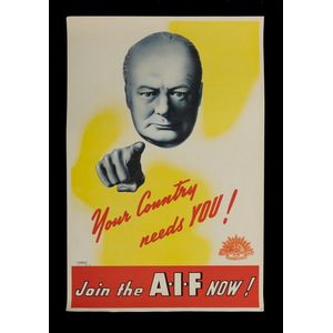 World War II Poster, 'Your Country needs You! Join the A.I.F…