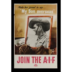 World War II Poster, 'Make her proud to say... My Son overseas…
