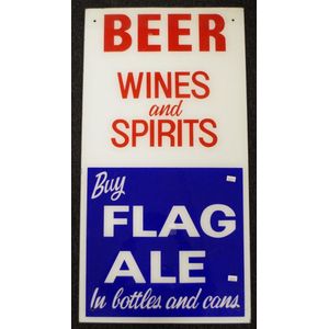 Large plastic Hotel advertising sign for Flag Ale hotel or…