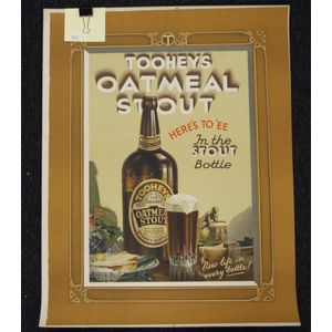 Vintage Tooheys Oatmeal Stout advertising poster marked for…